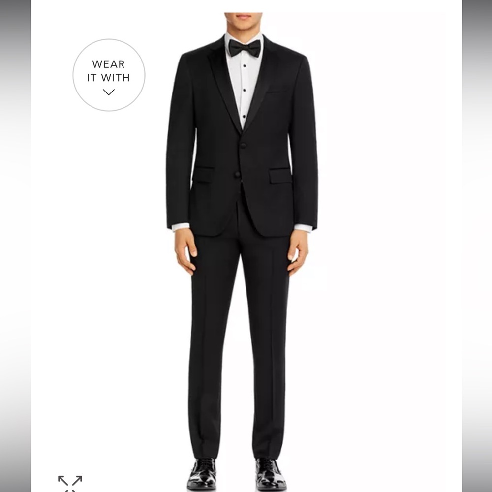 Hugo Boss Satin Collar Italian Wool Woven Cerritos 1881 Tuxedo in EUC